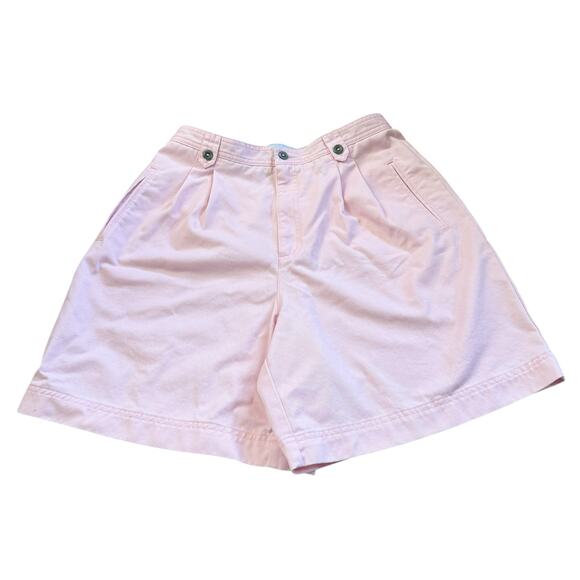 VTG Liz Sport Pink High Waisted High Rise Mom Shorts Pleated Size 12 Petite 12P - Picture 1 of 16
